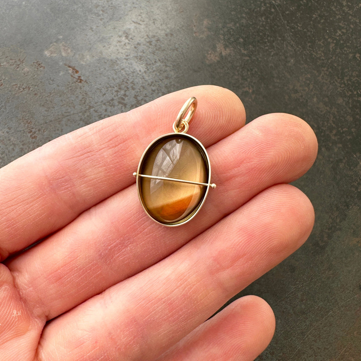 Captured Smoky Topaz Charm