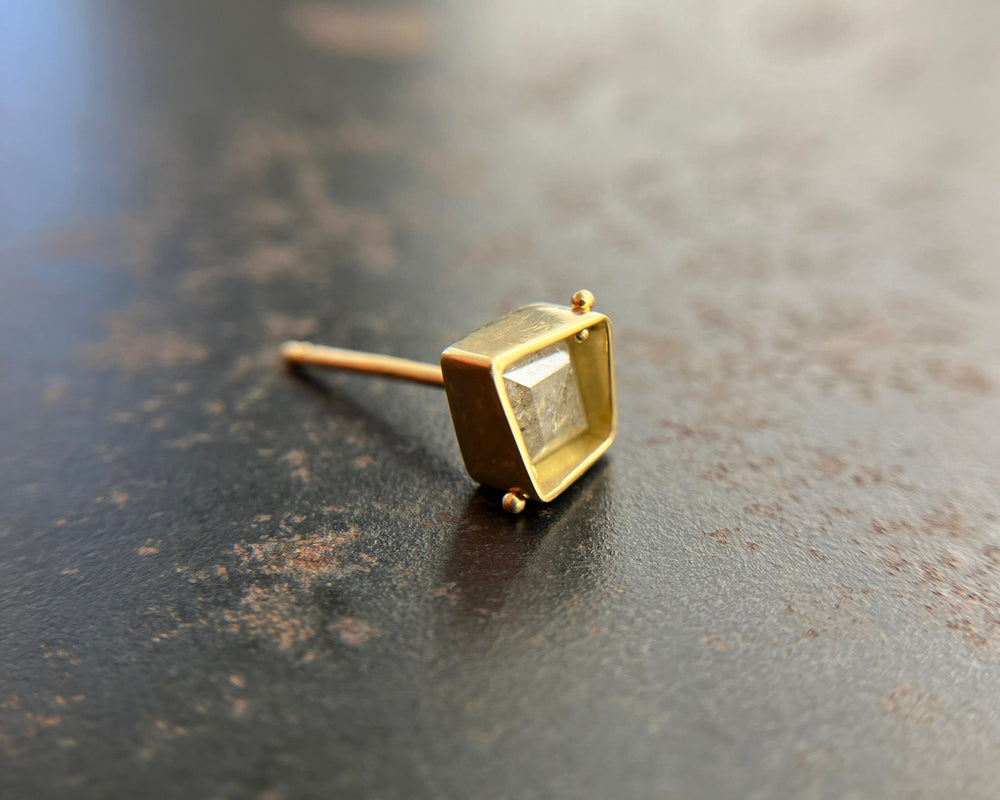 Salt and Pepper Diamond Kite Single Stud