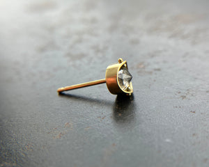 Pointed Salt and Pepper Diamond Single Stud