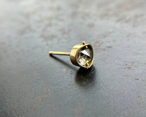 Pointed Salt and Pepper Diamond Single Stud