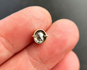 Pointed Salt and Pepper Diamond Single Stud