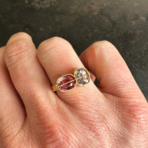 
                
                    Load image into Gallery viewer, Captured Spinel Duo Ring
                
            