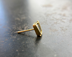 Rectangle Salt and Pepper Diamond Single Stud