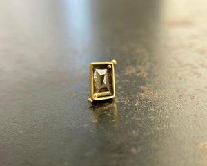 Rectangle Salt and Pepper Diamond Single Stud