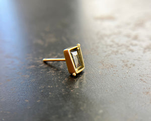 Rectangle Salt and Pepper Diamond Single Stud