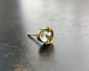 Oval Salt and Pepper Diamond Single Stud