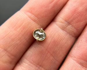 Oval Salt and Pepper Diamond Single Stud