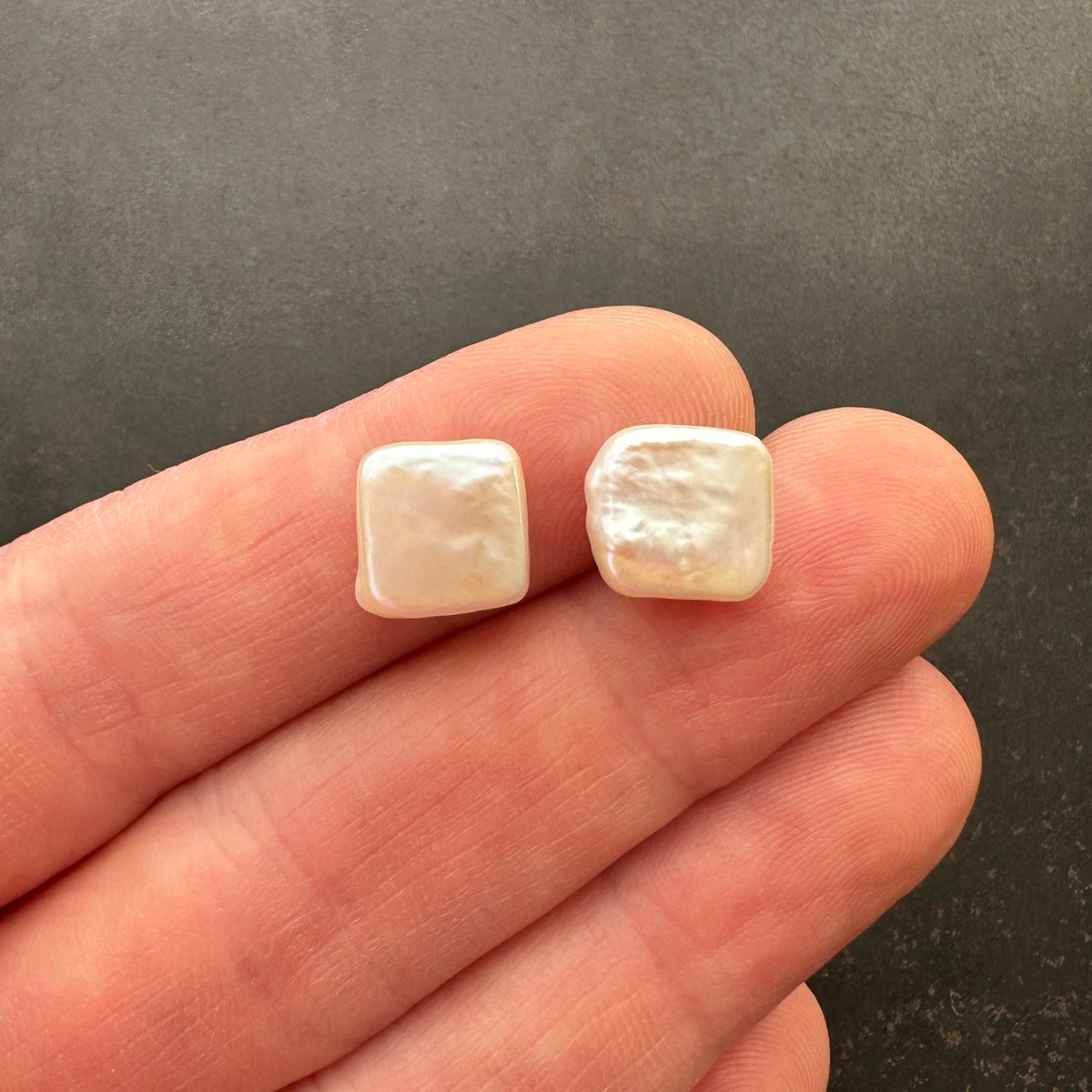 Square Cultured Pearl Pair