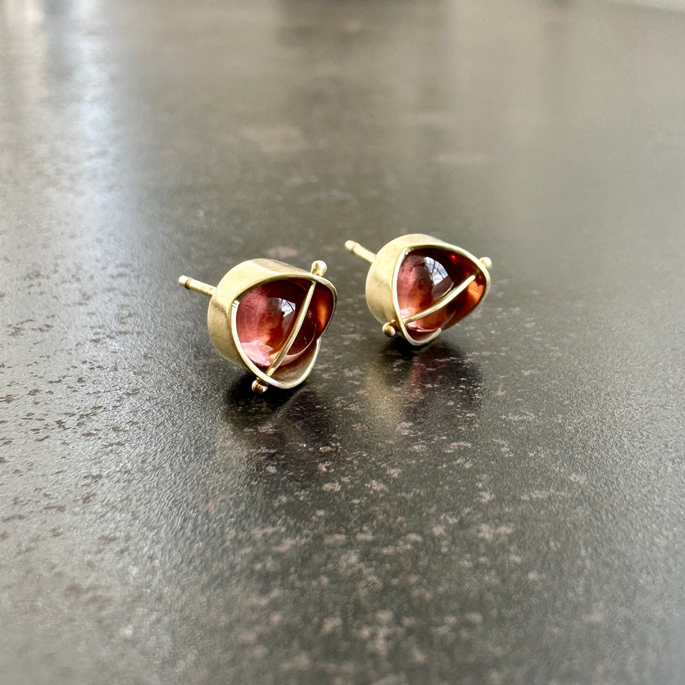 Captured Tanzanian Garnet Studs