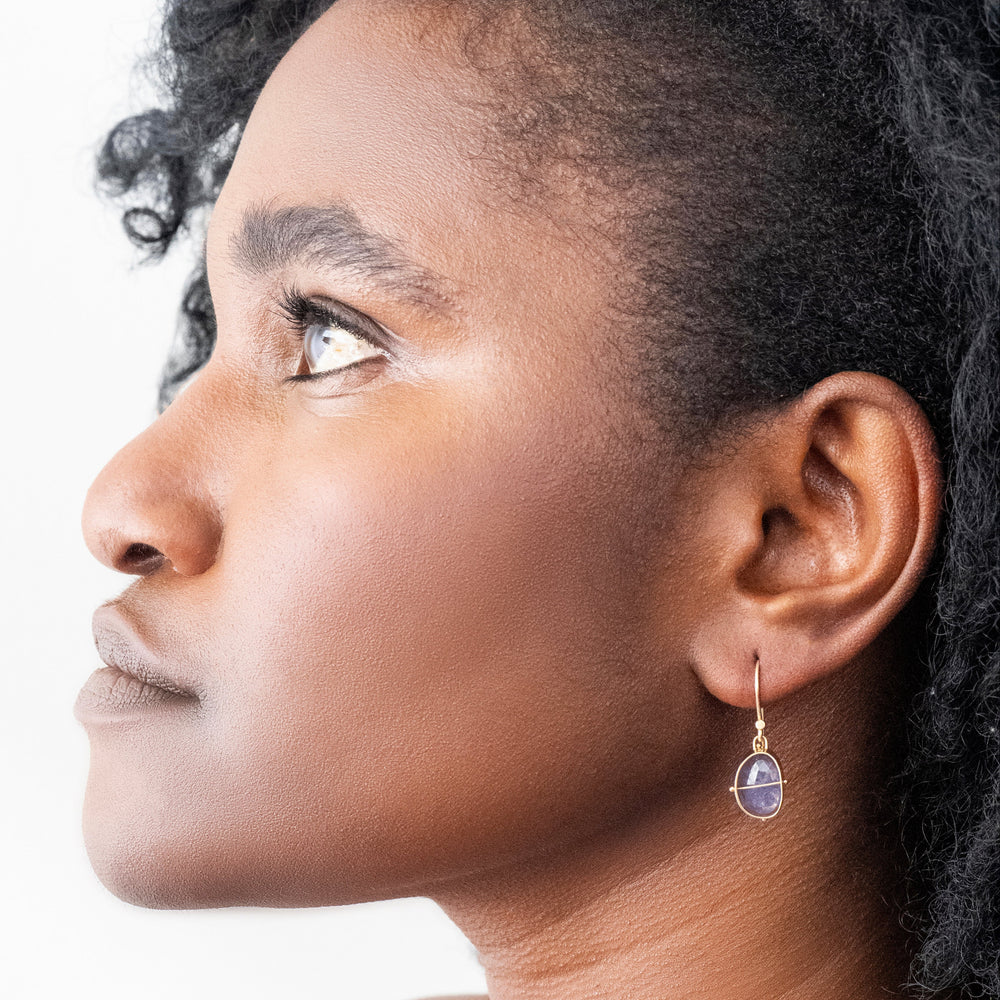 Captured Tanzanite Drop Earrings