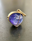 tanzanite pendant, tanzanite charm, 14k gold charm, 14k gold pendant, one of a kind pendant