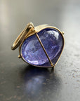 tanzanite pendant, tanzanite charm, 14k gold charm, 14k gold pendant, one of a kind pendant