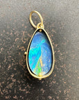 Teardrop Australian Boulder Opal Pendant Captured® in 18k Gold