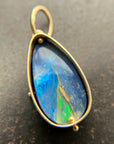 Teardrop Australian Boulder Opal Pendant Captured® in 18k Gold