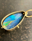 Teardrop Australian Boulder Opal Pendant Captured® in 18k Gold