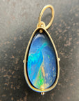 Teardrop Australian Boulder Opal Pendant Captured® in 18k Gold