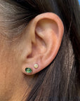 Captured Green Tourmaline Studs
