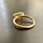 tourmaline ring, 14k gold ring, gold ring, three tourmaline stones set together