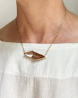 Captured Trapezoidal Rutilated Quartz Necklace