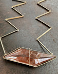 Captured Trapezoidal Rutilated Quartz Necklace