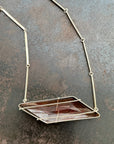 Captured Trapezoidal Rutilated Quartz Necklace