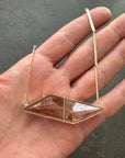 Captured Trapezoidal Rutilated Quartz Necklace
