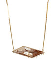 Captured Trapezoidal Rutilated Quartz Necklace