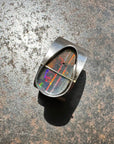 Captured Lines - Triangle Boulder Opal Ring
