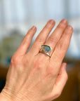 Captured Lines - Triangle Boulder Opal Ring