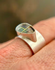 Captured Lines - Triangle Boulder Opal Ring