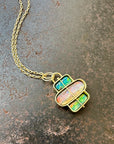 boulder opal necklace, hilary finck jewelry, captured, 18k gold, one of a kind, fine jewelry, handmade jewelry, unique jewelry