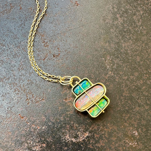 Captured Triple Boulder Opal Necklace