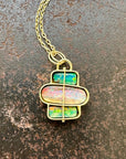 boulder opal necklace, hilary finck jewelry, captured, 18k gold, one of a kind, fine jewelry, handmade jewelry, unique jewelry