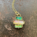 Captured Triple Boulder Opal Necklace