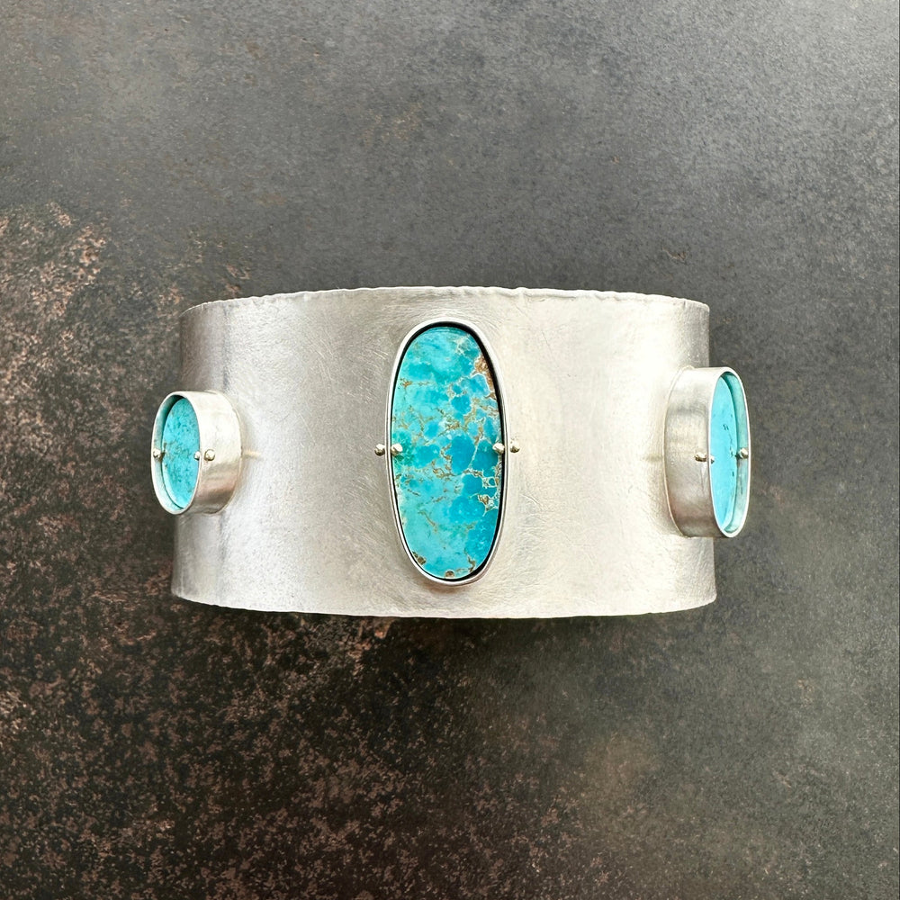 Triple Candelaria Turquoise Cuff Bracelet