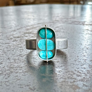 turquoise ring, sterling silver, one of a kind, hilary finck jewelry, handmade jewelry