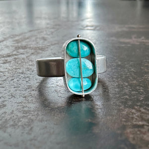 turquoise ring, sterling silver, one of a kind, hilary finck jewelry, handmade jewelry