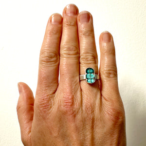 turquoise ring, sterling silver, one of a kind, hilary finck jewelry, handmade jewelry