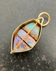 three wood opal pendnt in 18k gold