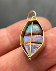 three wood opal pendnt in 18k gold