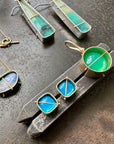 Captured Chrysoprase Circle Pendant