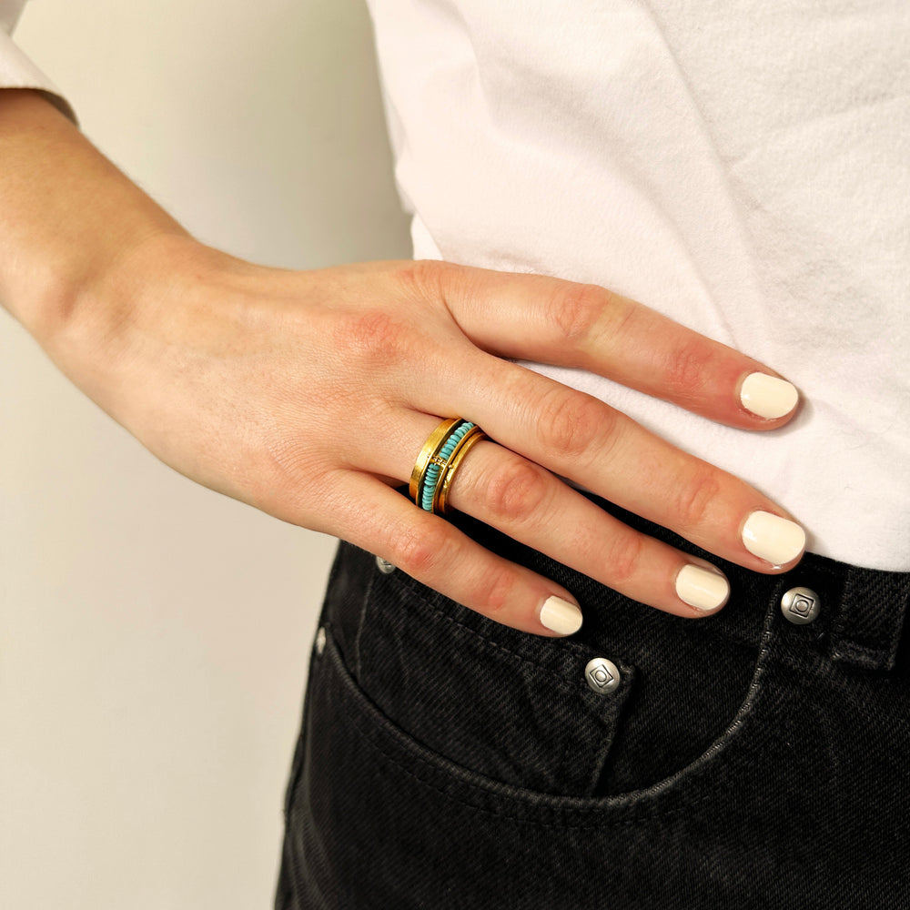 Persian Turquoise Channel Ring