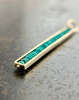 persian turquoise beads strung in a 14k gold frame, turquoise pendant, gold pendant