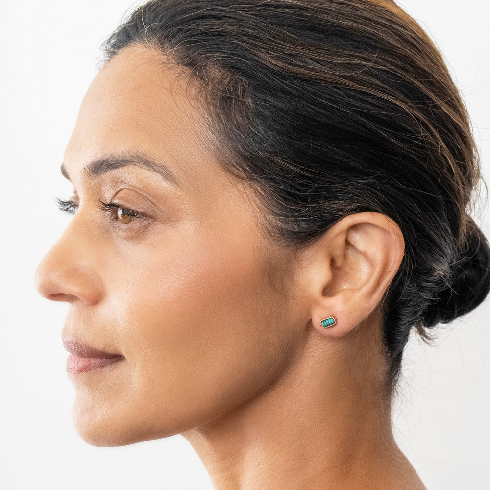 Captured Persian Turquoise Box Studs
