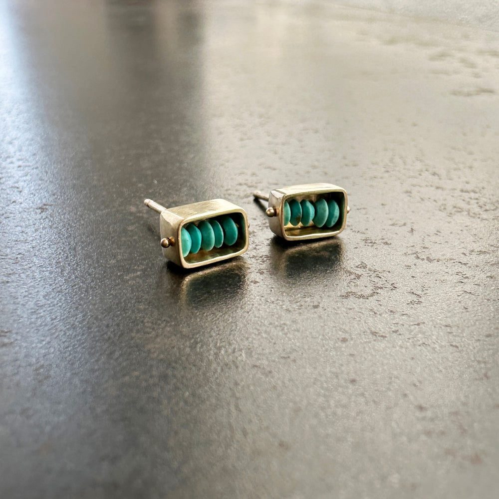 Captured Persian Turquoise Box Studs