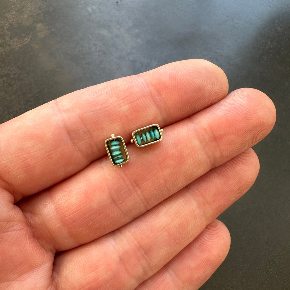 Captured Persian Turquoise Box Studs