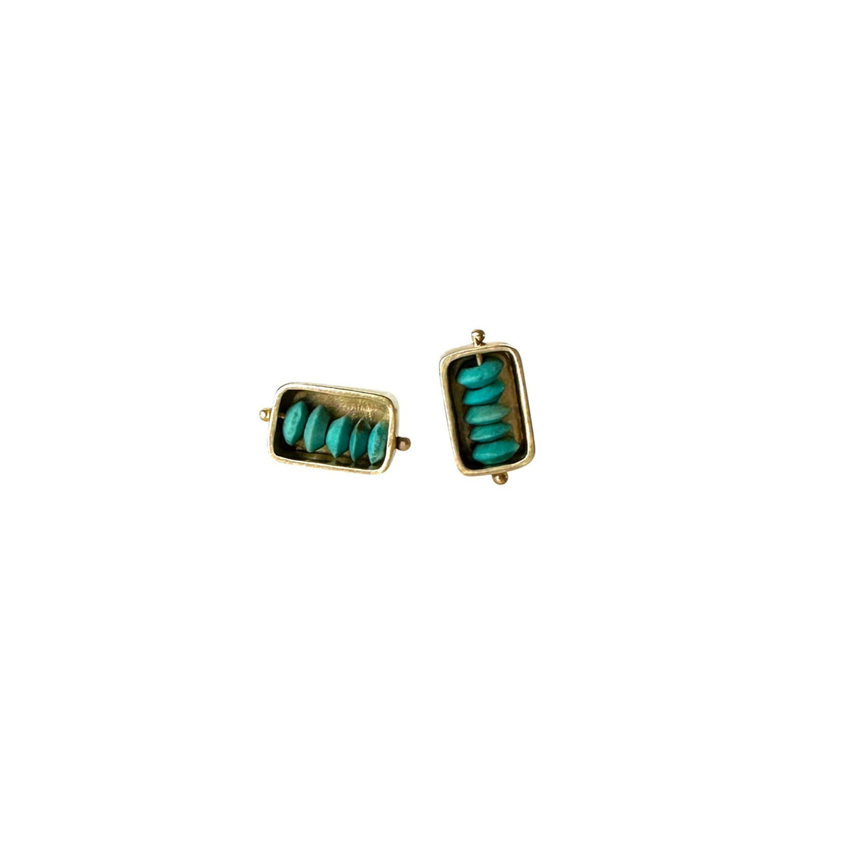 Persian Turquoise Beaded Box Studs
