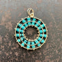 Persian Turquoise Beaded Concentric Pendant