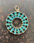 Persian Turquoise Beaded Concentric Pendant