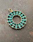 Persian Turquoise Beaded Concentric Pendant